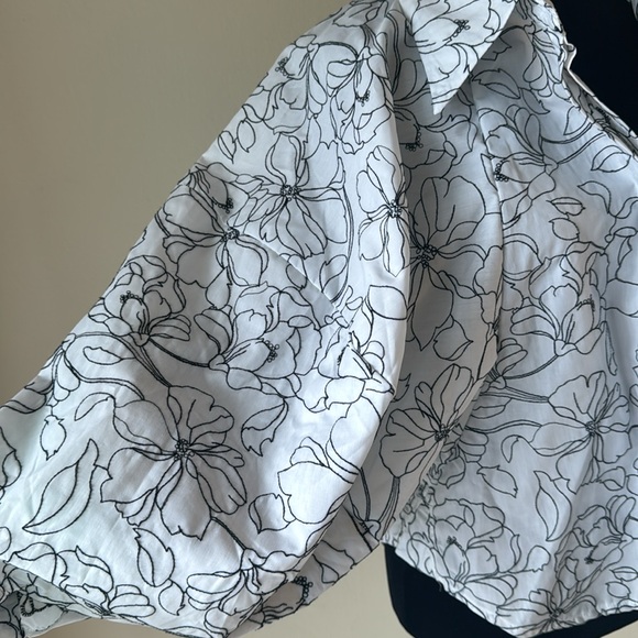 Button Down Blouson Sleeve Blouse - Picture 4 of 4